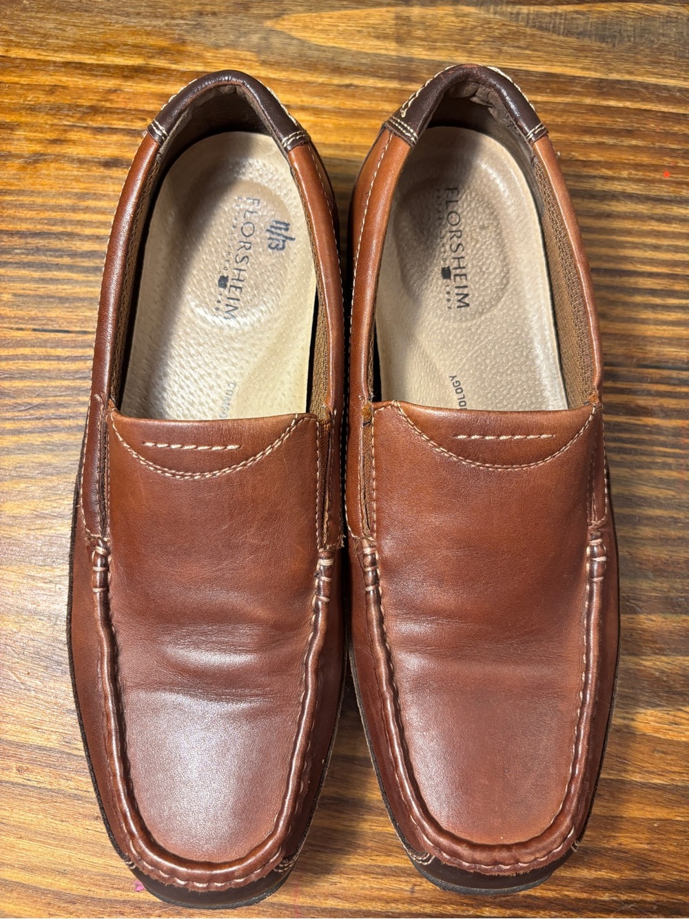 Florsheim Comfort Technology Brown Leather Slip On Loafers Men’s Size 8.5 D